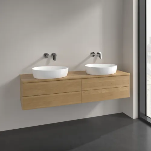 Bild von VILLEROY BOCH Antao Waschbeckenunterschrank, 4 Auszüge, 1600 x 360 x 500 mm, Front ohne Struktur, Honey Oak / Honey Oak #K28011HN