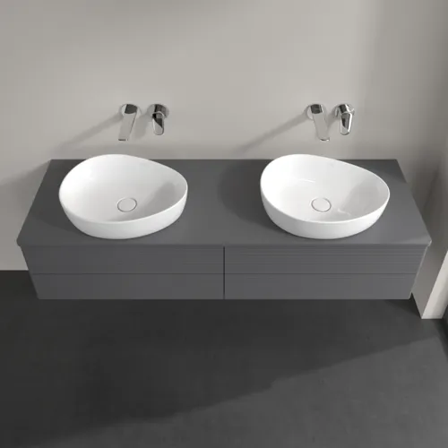 Bild von VILLEROY BOCH Antao Waschbeckenunterschrank, 4 Auszüge, 1600 x 360 x 500 mm, Front mit Struktur, Anthracite Matt Lacquer / Anthracite Matt Lacquer #K28110GK