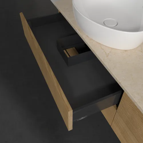 Bild von VILLEROY BOCH Antao Waschbeckenunterschrank, 4 Auszüge, 1600 x 360 x 500 mm, Front mit Struktur, Honey Oak / Botticino #K28113HN