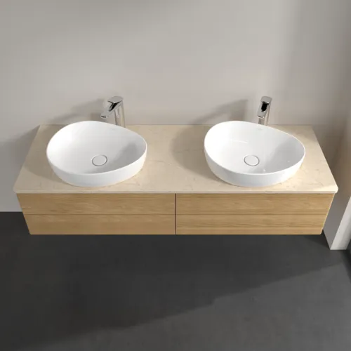 Bild von VILLEROY BOCH Antao Waschbeckenunterschrank, 4 Auszüge, 1600 x 360 x 500 mm, Front mit Struktur, Honey Oak / Botticino #K28153HN