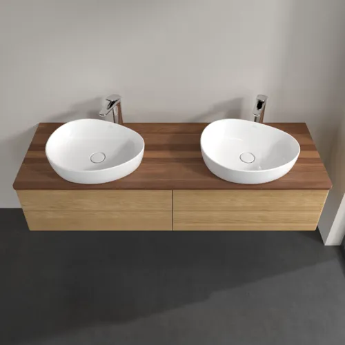 Bild von VILLEROY BOCH Antao Waschbeckenunterschrank, 4 Auszüge, 1600 x 360 x 500 mm, Front mit Struktur, Honey Oak / Warm Walnut #K28152HN