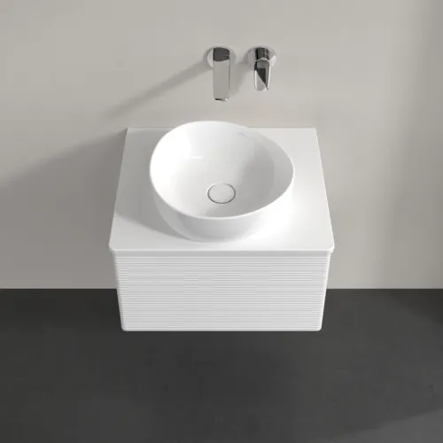 Bild von VILLEROY BOCH Antao Waschbeckenunterschrank, 1 Auszug, 600 x 360 x 500 mm, Front mit Struktur, Glossy White Lacquer / Glossy White Lacquer #K29110GF