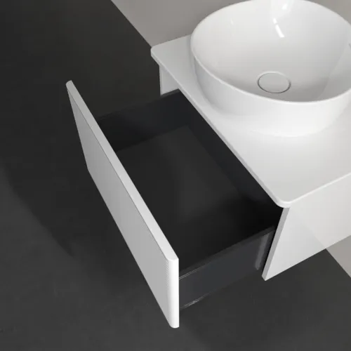 Bild von VILLEROY BOCH Antao Waschbeckenunterschrank, 1 Auszug, 600 x 360 x 500 mm, Front mit Struktur, Glossy White Lacquer / Glossy White Lacquer #K29110GF