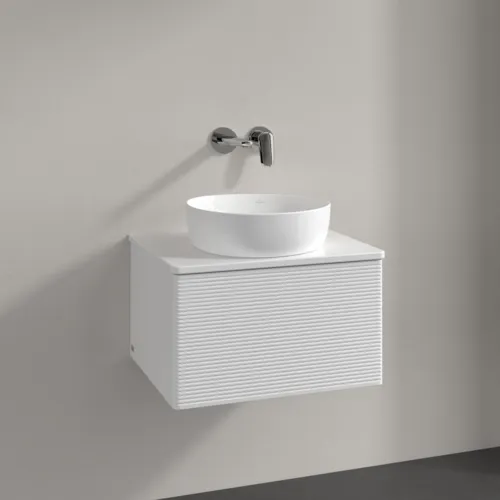 Bild von VILLEROY BOCH Antao Waschbeckenunterschrank, 1 Auszug, 600 x 360 x 500 mm, Front mit Struktur, Glossy White Lacquer / Glossy White Lacquer #K29110GF
