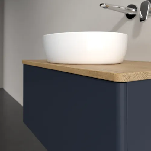 Bild von VILLEROY BOCH Antao Waschbeckenunterschrank, 1 Auszug, 800 x 360 x 500 mm, Front ohne Struktur, Midnight Blue Matt Lacquer / Honey Oak #K30011HG