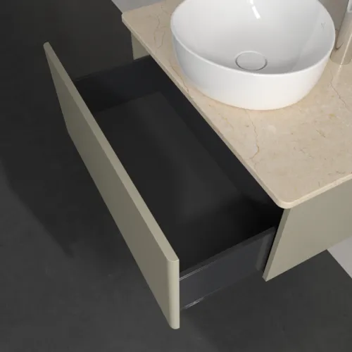 Bild von VILLEROY BOCH Antao Waschbeckenunterschrank, 1 Auszug, 800 x 360 x 500 mm, Front ohne Struktur, Stone Grey Matt Lacquer / Botticino #K30053HK