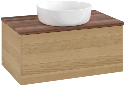 Зображення з  VILLEROY BOCH Antao Vanity unit, 1 pull-out compartment, 800 x 360 x 500 mm, Front without structure, Honey Oak / Warm Walnut #K30012HN