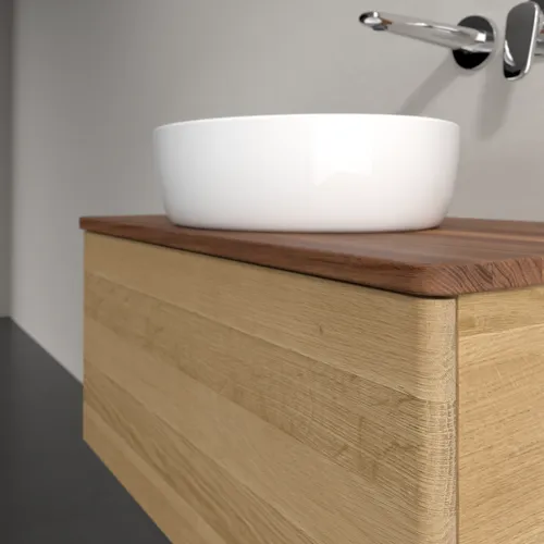 Picture of VILLEROY BOCH Antao Vanity unit, 1 pull-out compartment, 800 x 360 x 500 mm, Front without structure, Honey Oak / Warm Walnut #K30012HN