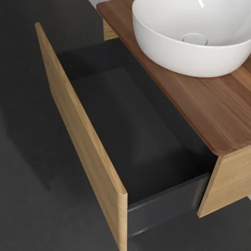 Picture of VILLEROY BOCH Antao Vanity unit, 1 pull-out compartment, 800 x 360 x 500 mm, Front without structure, Honey Oak / Warm Walnut #K30012HN