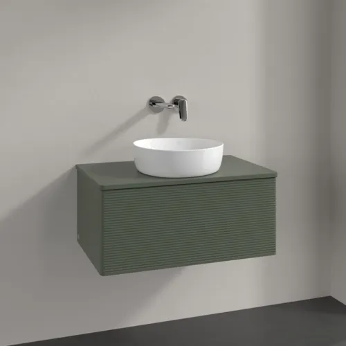Зображення з  VILLEROY BOCH Antao Vanity unit, 1 pull-out compartment, 800 x 360 x 500 mm, Front with grain texture, Leaf Green Matt Lacquer / Leaf Green Matt Lacquer #K30110HL