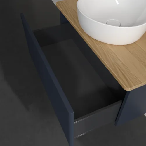 VILLEROY BOCH Antao Waschbeckenunterschrank, 1 Auszug, 800 x 360 x 500 mm, Front mit Struktur, Midnight Blue Matt Lacquer / Honey Oak #K30111HG, Bild 7
