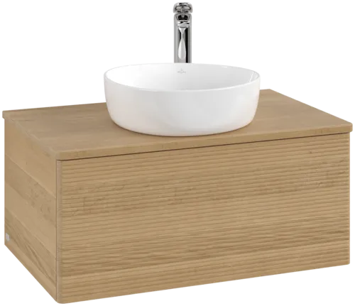 Зображення з  VILLEROY BOCH Antao Vanity unit, 1 pull-out compartment, 800 x 360 x 500 mm, Front with grain texture, Honey Oak / Honey Oak #K30151HN