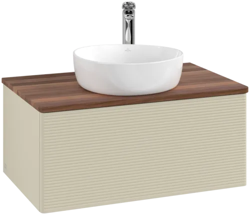 VILLEROY BOCH Antao Vanity unit, 1 pull-out compartment, 800 x 360 x 500 mm, Front with grain texture, Silk Grey Matt Lacquer / Warm Walnut #K30152HJ resmi