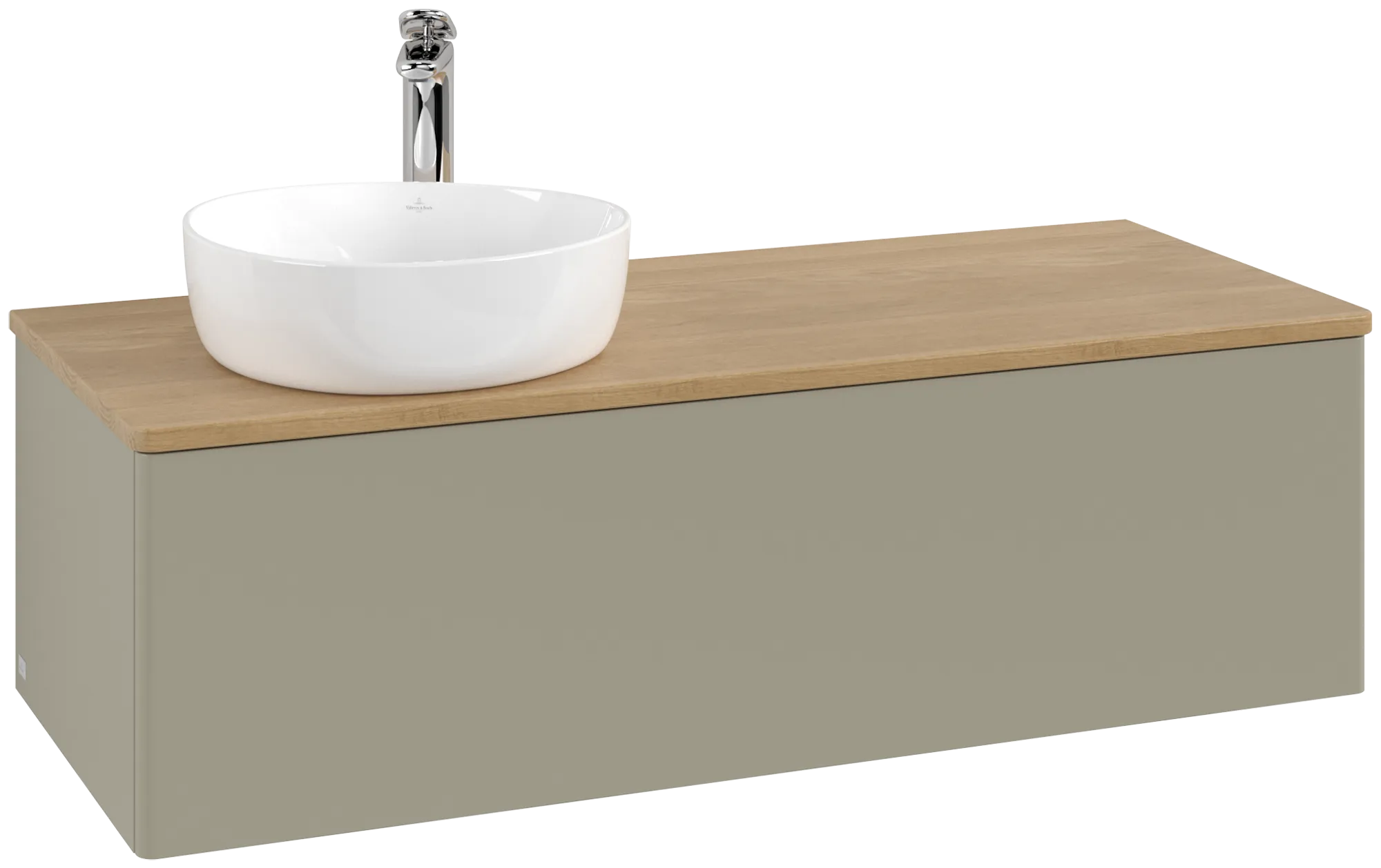 Зображення з  VILLEROY BOCH Antao Vanity unit, 1 pull-out compartment, 1200 x 360 x 500 mm, Front without structure, Stone Grey Matt Lacquer / Honey Oak #K33051HK