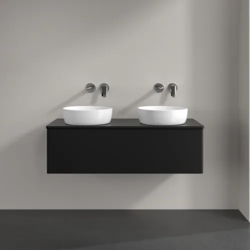 VILLEROY BOCH Antao Waschbeckenunterschrank, 1 Auszug, 1200 x 360 x 500 mm, Front ohne Struktur, Black Matt Lacquer / Black Matt Lacquer #K35010PD, Bild 3