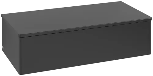 Bild von VILLEROY BOCH Antao Sideboard, 1 Auszug, 1000 x 268 x 500 mm, Front ohne Struktur, Black Matt Lacquer / Black Matt Lacquer #K40000PD