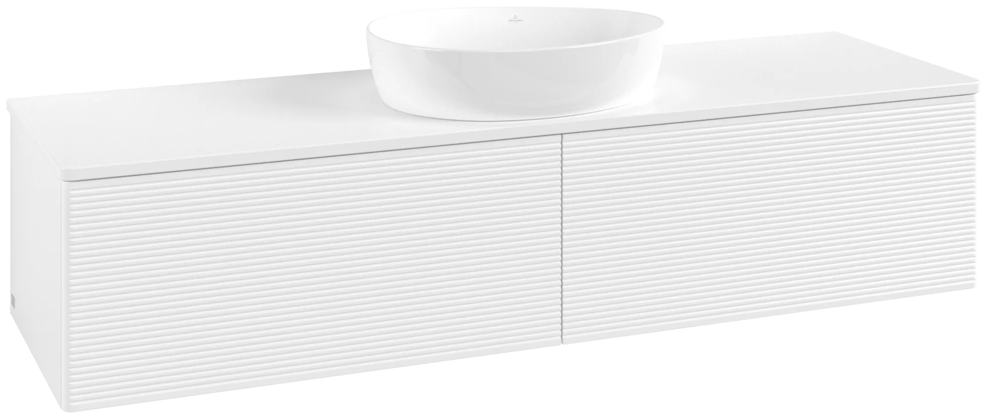 Obrázek VILLEROY BOCH Antao Vanity unit, 2 pull-out compartments, 1600 x 360 x 500 mm, Front with grain texture, White Matt Lacquer / White Matt Lacquer #K36150MT