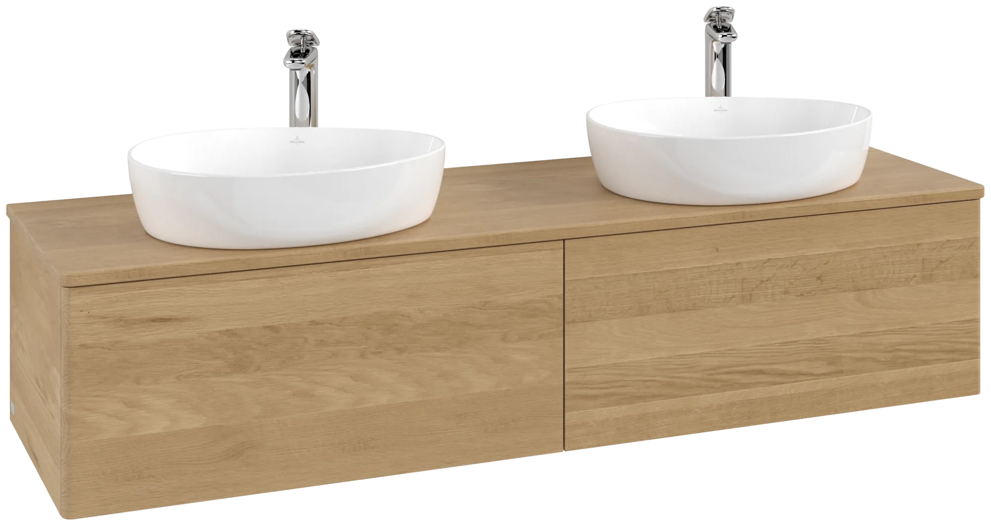 Зображення з  VILLEROY BOCH Antao Vanity unit, 2 pull-out compartments, 1600 x 360 x 500 mm, Front without structure, Honey Oak / Honey Oak #K39051HN