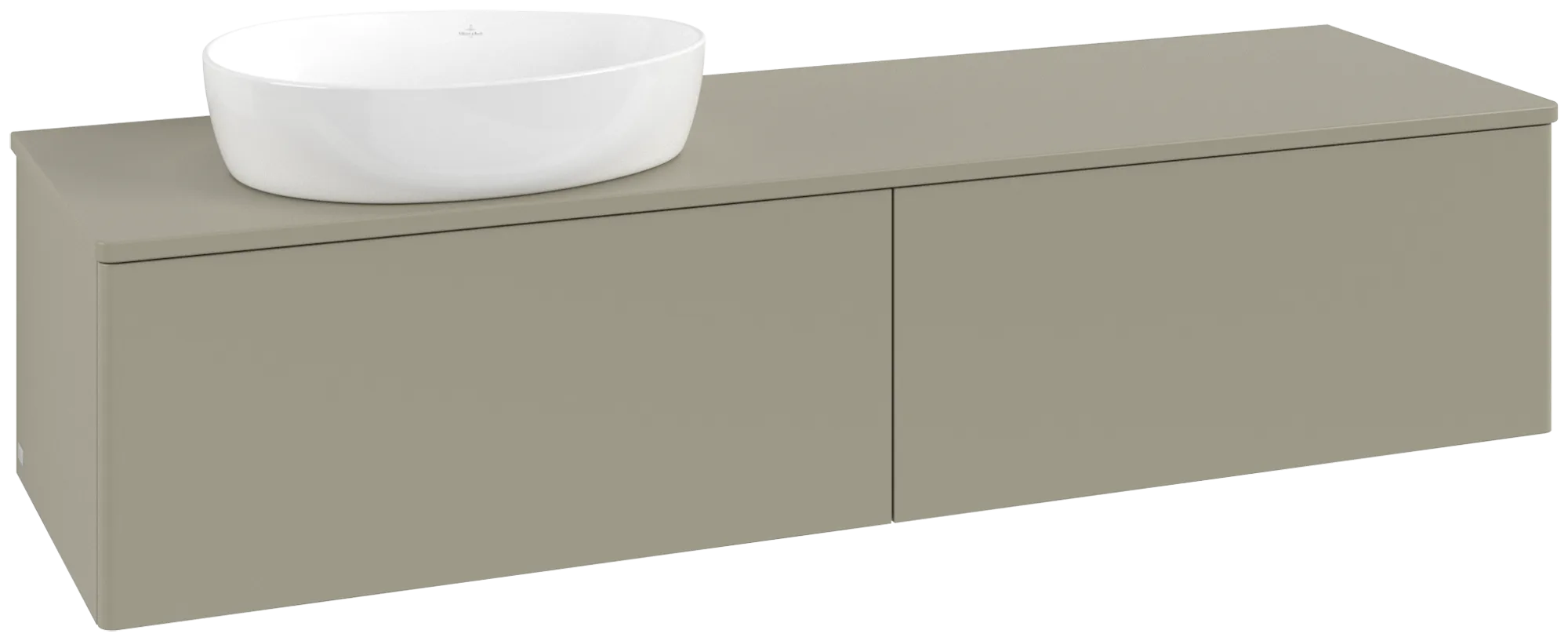 Зображення з  VILLEROY BOCH Antao Vanity unit, 2 pull-out compartments, 1600 x 360 x 500 mm, Front without structure, Stone Grey Matt Lacquer / Stone Grey Matt Lacquer #K37050HK