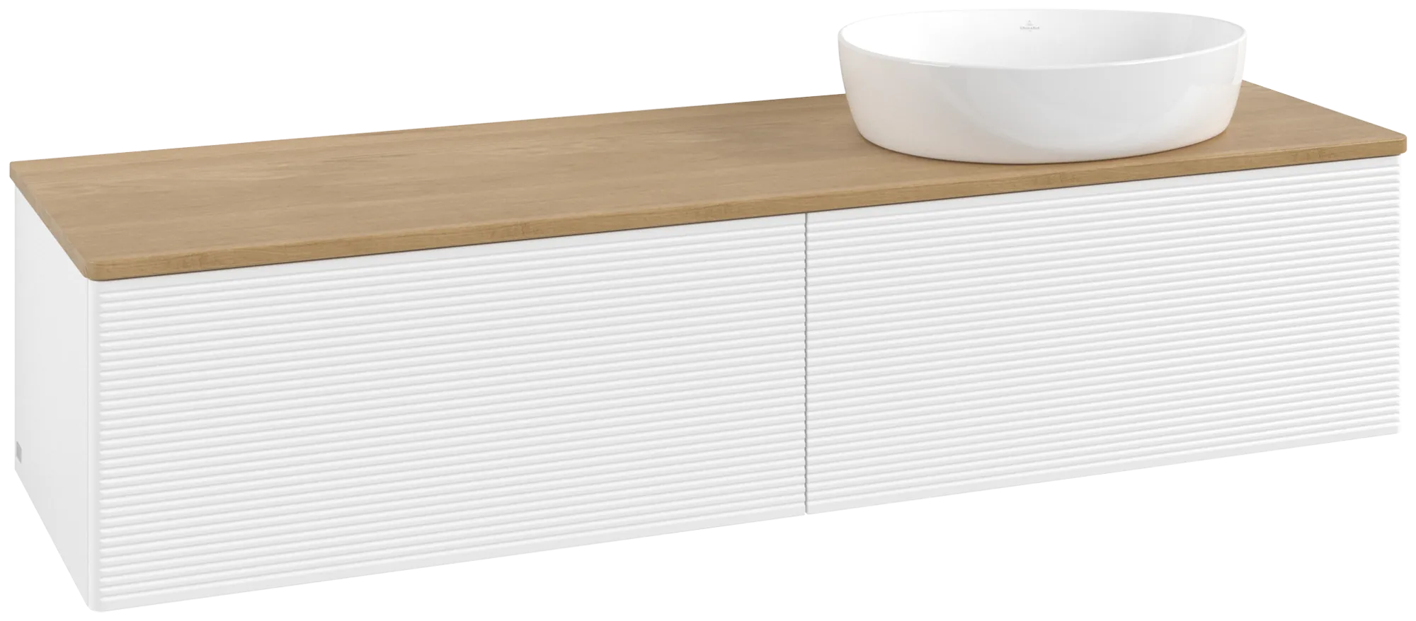 VILLEROY BOCH Antao Vanity unit, 2 pull-out compartments, 1600 x 360 x 500 mm, Front with grain texture, White Matt Lacquer / Honey Oak #K38111MT resmi