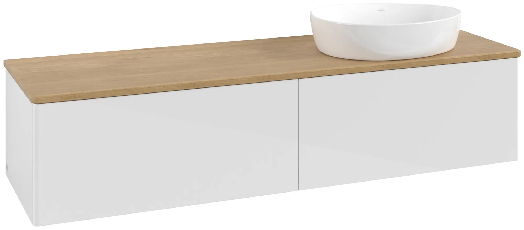 VILLEROY BOCH Antao Vanity unit, 2 pull-out compartments, 1600 x 360 x 500 mm, Front without structure, Glossy White Lacquer / Honey Oak #K38011GF resmi