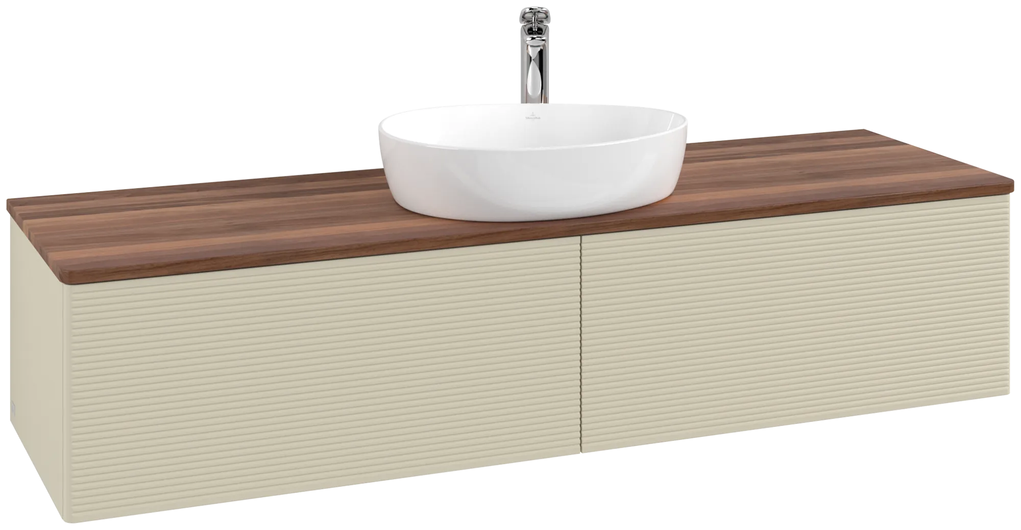 VILLEROY BOCH Antao Vanity unit, 2 pull-out compartments, 1600 x 360 x 500 mm, Front with grain texture, Silk Grey Matt Lacquer / Warm Walnut #K36152HJ resmi
