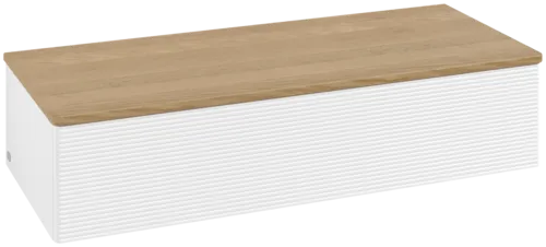 Bild von VILLEROY BOCH Antao Sideboard, 1 Auszug, 1200 x 268 x 500 mm, Front mit Struktur, White Matt Lacquer / Honey Oak #K41101MT