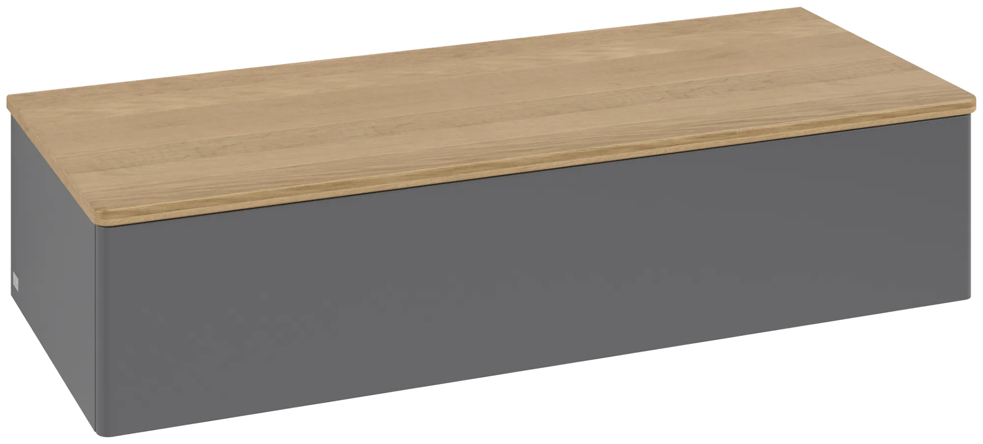 Bild von VILLEROY BOCH Antao Sideboard, 1 Auszug, 1200 x 268 x 500 mm, Front ohne Struktur, Anthracite Matt Lacquer / Honey Oak #K41001GK