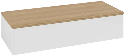 Bild von VILLEROY BOCH Antao Sideboard, 1 Auszug, 1200 x 268 x 500 mm, Front ohne Struktur, Glossy White Lacquer / Honey Oak #K41001GF