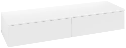 Bild von VILLEROY BOCH Antao Sideboard, 2 Auszüge, 1600 x 268 x 500 mm, Front ohne Struktur, White Matt Lacquer / White Matt Lacquer #K42000MT