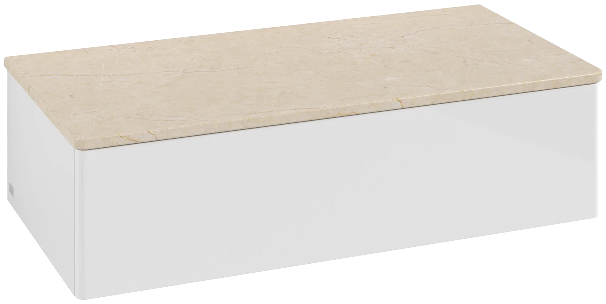 Bild von VILLEROY BOCH Antao Sideboard, 1 Auszug, 1000 x 268 x 500 mm, Front ohne Struktur, Glossy White Lacquer / Botticino #K40003GF