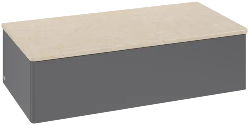 Bild von VILLEROY BOCH Antao Sideboard, 1 Auszug, 1000 x 268 x 500 mm, Front ohne Struktur, Anthracite Matt Lacquer / Botticino #K40003GK