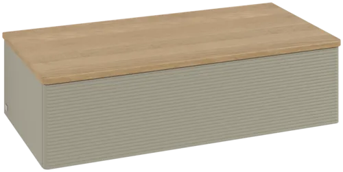 Bild von VILLEROY BOCH Antao Sideboard, 1 Auszug, 1000 x 268 x 500 mm, Front mit Struktur, Stone Grey Matt Lacquer / Honey Oak #K40101HK
