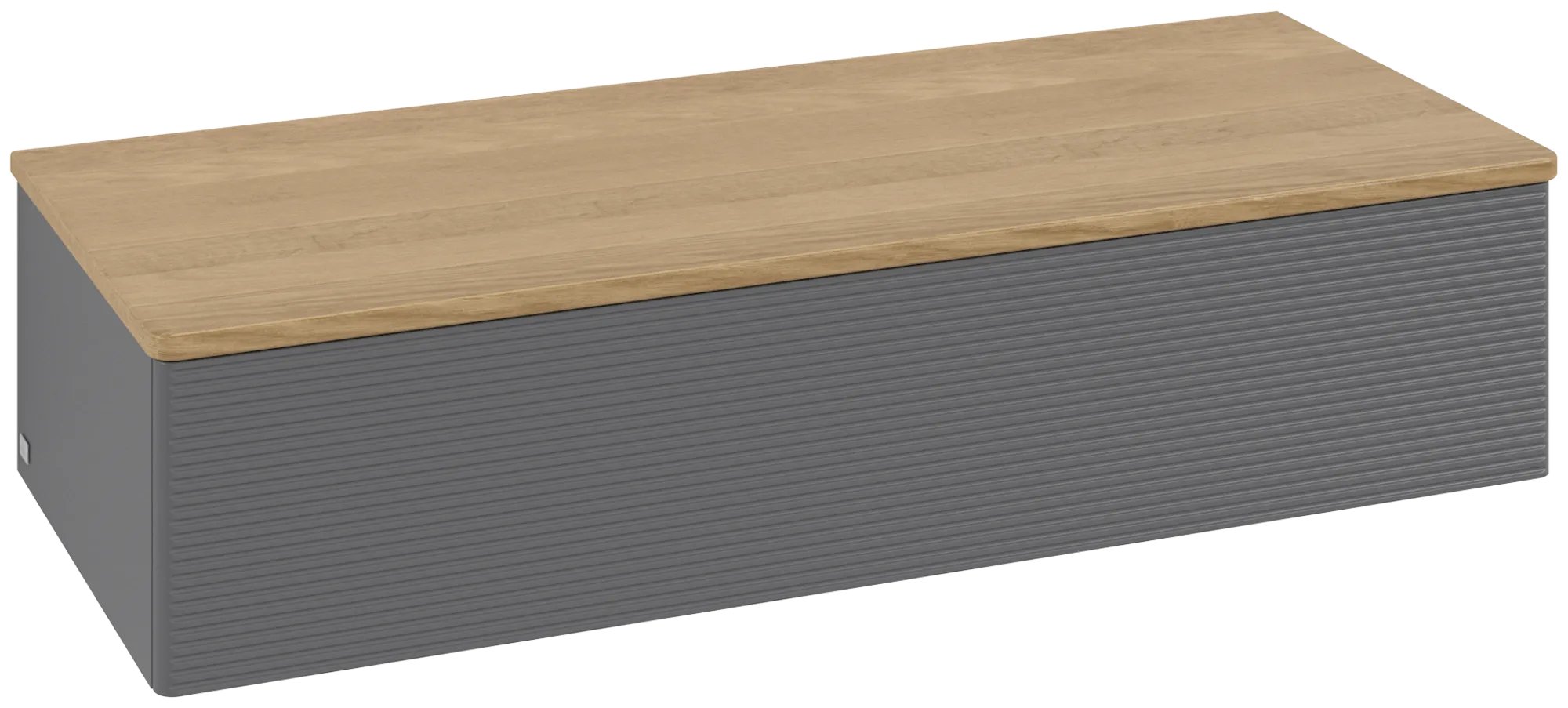 Bild von VILLEROY BOCH Antao Sideboard, 1 Auszug, 1200 x 268 x 500 mm, Front mit Struktur, Anthracite Matt Lacquer / Honey Oak #K41101GK