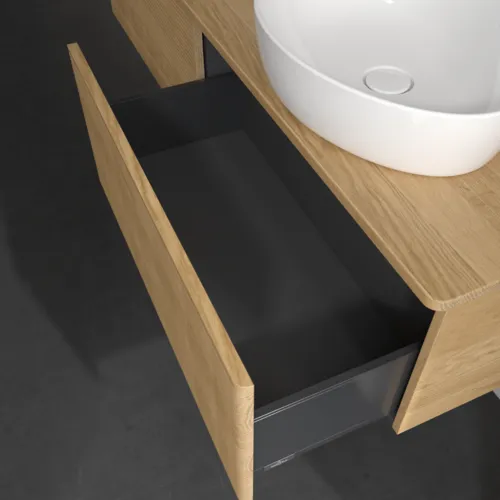 Bild von VILLEROY BOCH Antao Waschbeckenunterschrank, 2 Auszüge, 1600 x 360 x 500 mm, Front mit Struktur, Honey Oak / Honey Oak #K38151HN