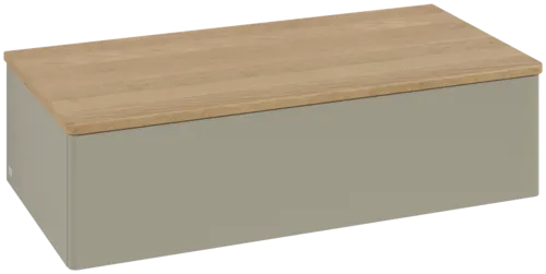 Bild von VILLEROY BOCH Antao Sideboard, 1 Auszug, 1000 x 268 x 500 mm, Front ohne Struktur, Stone Grey Matt Lacquer / Honey Oak #K40001HK