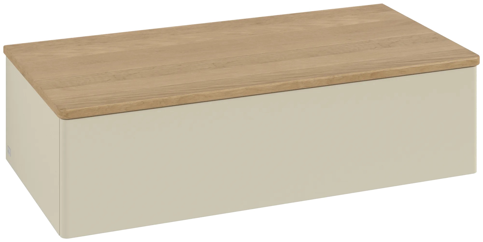 Bild von VILLEROY BOCH Antao Sideboard, 1 Auszug, 1000 x 268 x 500 mm, Front ohne Struktur, Silk Grey Matt Lacquer / Honey Oak #K40001HJ