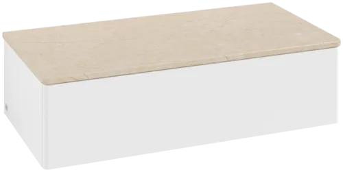 Bild von VILLEROY BOCH Antao Sideboard, 1 Auszug, 1000 x 268 x 500 mm, Front ohne Struktur, White Matt Lacquer / Botticino #K40003MT