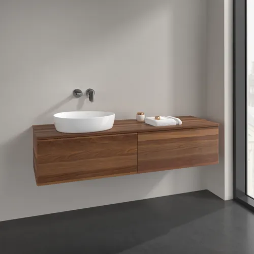 VILLEROY BOCH Antao Waschbeckenunterschrank, 2 Auszüge, 1600 x 360 x 500 mm, Front ohne Struktur, Warm Walnut / Warm Walnut #K37012HM, Bild 2