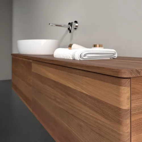 VILLEROY BOCH Antao Waschbeckenunterschrank, 2 Auszüge, 1600 x 360 x 500 mm, Front ohne Struktur, Warm Walnut / Warm Walnut #K37012HM, Bild 4