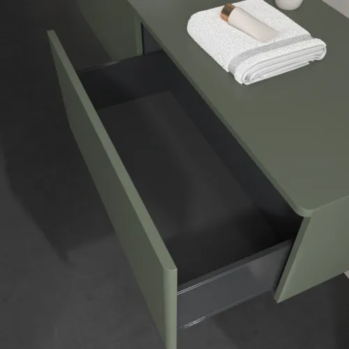 Bild von VILLEROY BOCH Antao Waschbeckenunterschrank, 2 Auszüge, 1600 x 360 x 500 mm, Front ohne Struktur, Leaf Green Matt Lacquer / Leaf Green Matt Lacquer #K37010HL