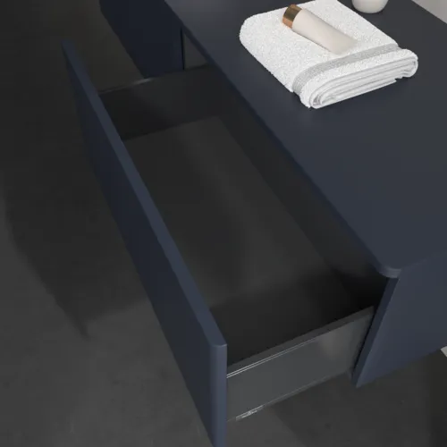 VILLEROY BOCH Antao Waschbeckenunterschrank, 2 Auszüge, 1600 x 360 x 500 mm, Front ohne Struktur, Midnight Blue Matt Lacquer / Midnight Blue Matt Lacquer #K37010HG, Bild 6
