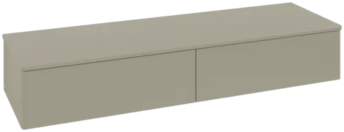 Bild von VILLEROY BOCH Antao Sideboard, 2 Auszüge, 1600 x 268 x 500 mm, Front ohne Struktur, Stone Grey Matt Lacquer / Stone Grey Matt Lacquer #K42000HK