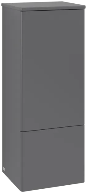 Picture of VILLEROY BOCH Antao Medium-height cabinet, 1 door, 414 x 1039 x 356 mm, Front without structure, Anthracite Matt Lacquer / Anthracite Matt Lacquer #K43000GK