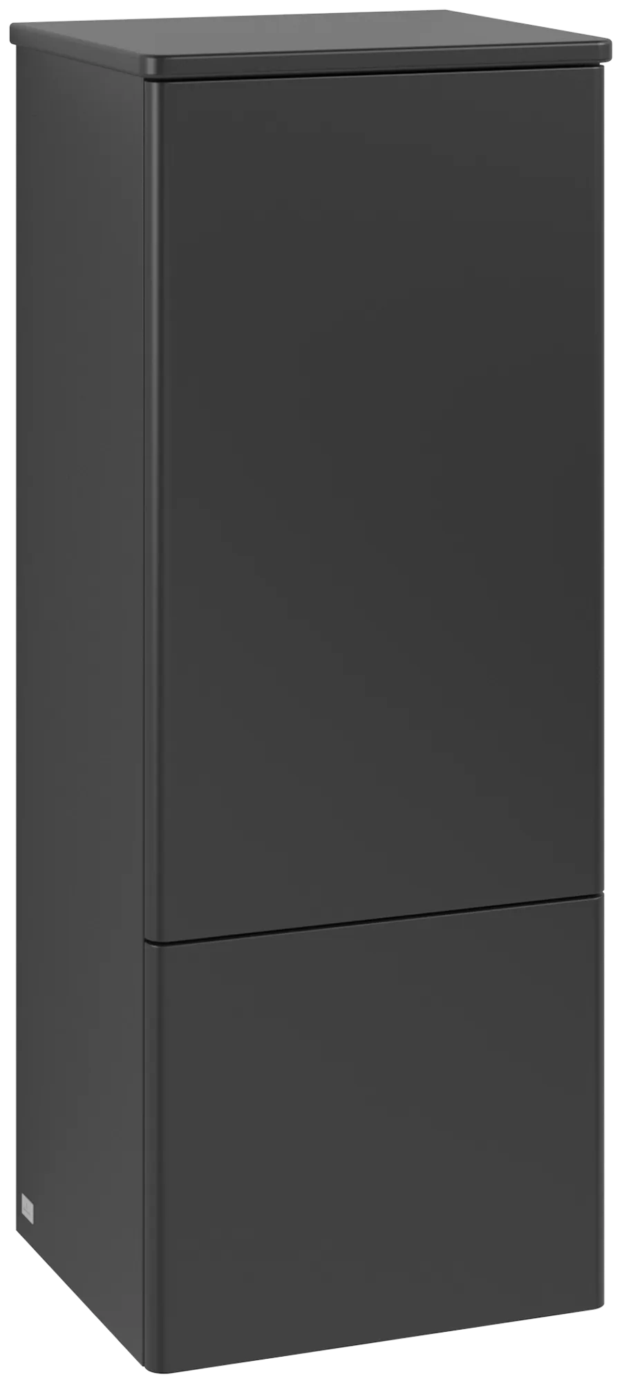 Picture of VILLEROY BOCH Antao Medium-height cabinet, 1 door, 414 x 1039 x 356 mm, Front without structure, Black Matt Lacquer / Black Matt Lacquer #K44000PD