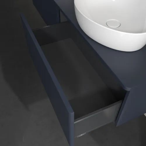 Bild von VILLEROY BOCH Antao Waschbeckenunterschrank, 2 Auszüge, 1600 x 360 x 500 mm, Front ohne Struktur, Midnight Blue Matt Lacquer / Midnight Blue Matt Lacquer #K39010HG