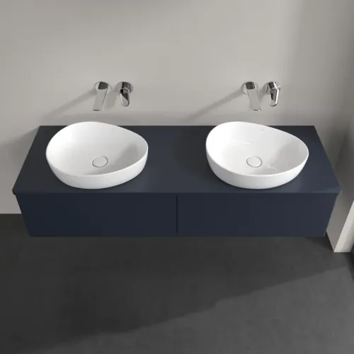Bild von VILLEROY BOCH Antao Waschbeckenunterschrank, 2 Auszüge, 1600 x 360 x 500 mm, Front ohne Struktur, Midnight Blue Matt Lacquer / Midnight Blue Matt Lacquer #K39010HG