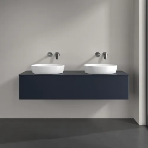 Bild von VILLEROY BOCH Antao Waschbeckenunterschrank, 2 Auszüge, 1600 x 360 x 500 mm, Front ohne Struktur, Midnight Blue Matt Lacquer / Midnight Blue Matt Lacquer #K39010HG