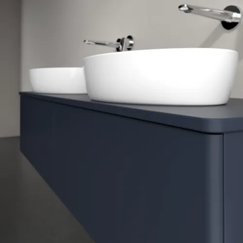 Bild von VILLEROY BOCH Antao Waschbeckenunterschrank, 2 Auszüge, 1600 x 360 x 500 mm, Front ohne Struktur, Midnight Blue Matt Lacquer / Midnight Blue Matt Lacquer #K39010HG