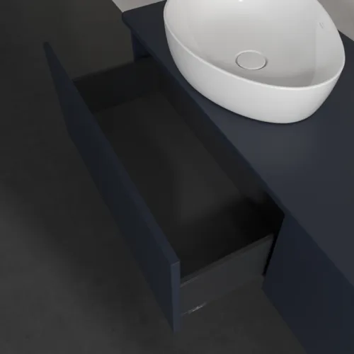 Bild von VILLEROY BOCH Antao Waschbeckenunterschrank, 2 Auszüge, 1600 x 360 x 500 mm, Front ohne Struktur, Midnight Blue Matt Lacquer / Midnight Blue Matt Lacquer #K39010HG